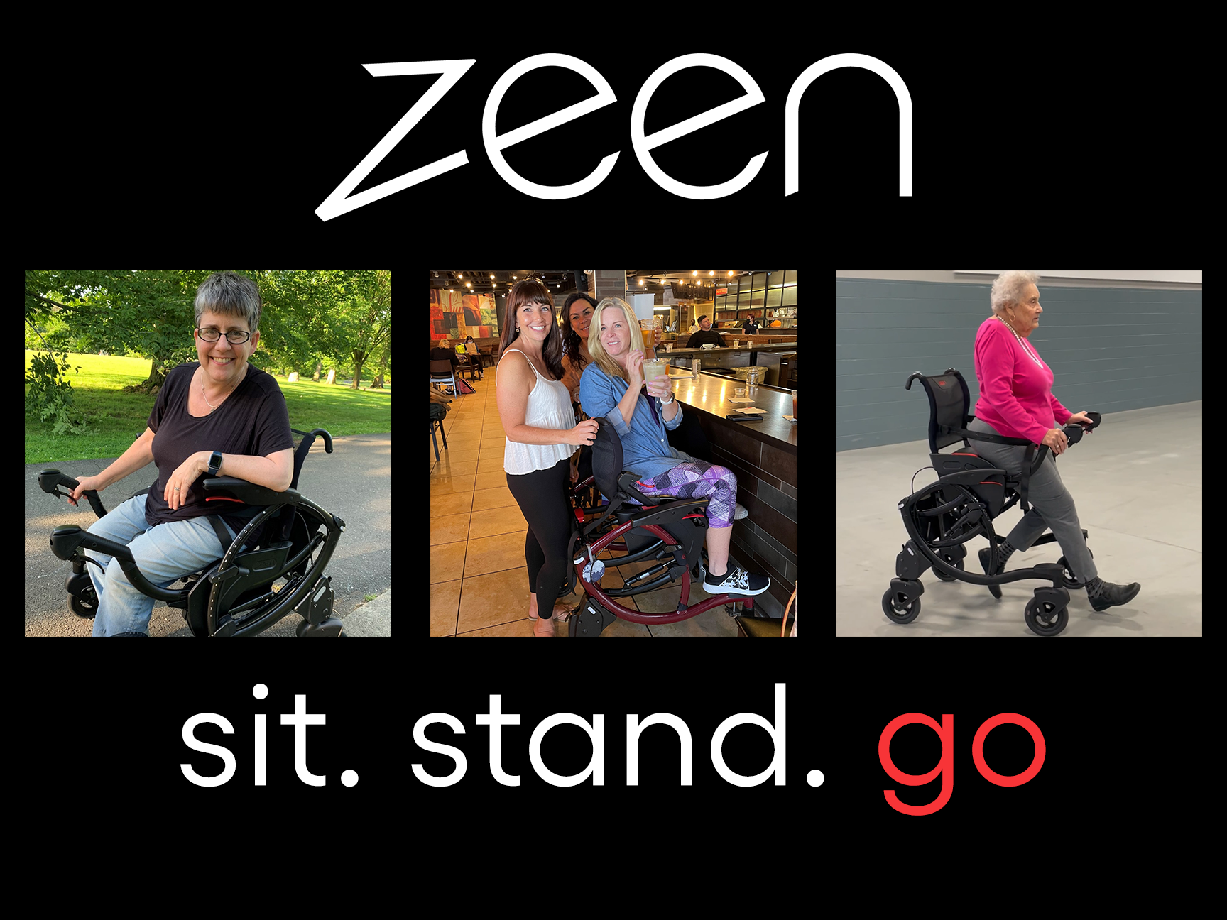 Zeen Deluxe: One-Hand Sit-to-Stand Mobility Device (100-250 lb